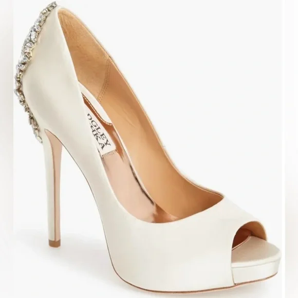 Badley Mischka Kiara Crystal Back Open Toe Pump - Picture 1 of 5
